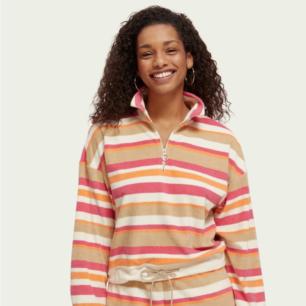 Half- Zip Towelling Sweatshirt Scotch & Soda Women’s Size‎ Extra Small